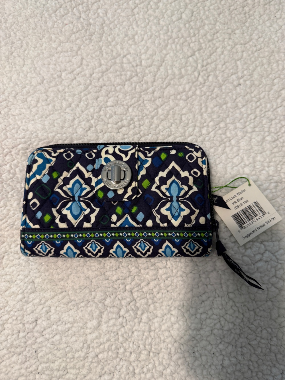 Vera Bradley Navy Blue Quilted Wristlet Phone Case